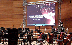 LED screen gantry truss system for music concert