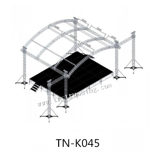 Cambered roofing tent truss structure