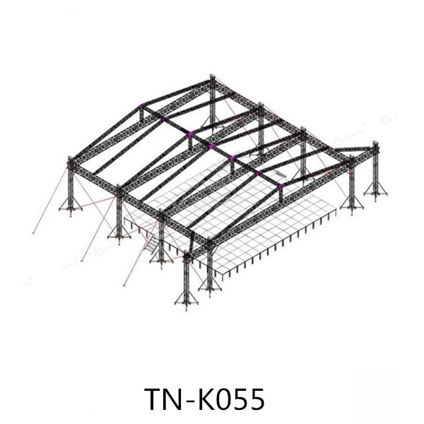 Stage truss with roofing tent cover
