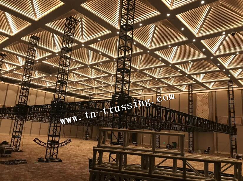 Black truss frame system for hotel event used 